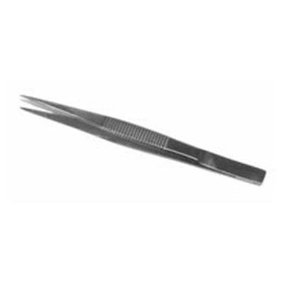 Centurion Medical Products Forcep Splinter 4-1/2" Fine Point Serrated Stainless Steel Disposable 20/ca - 66165