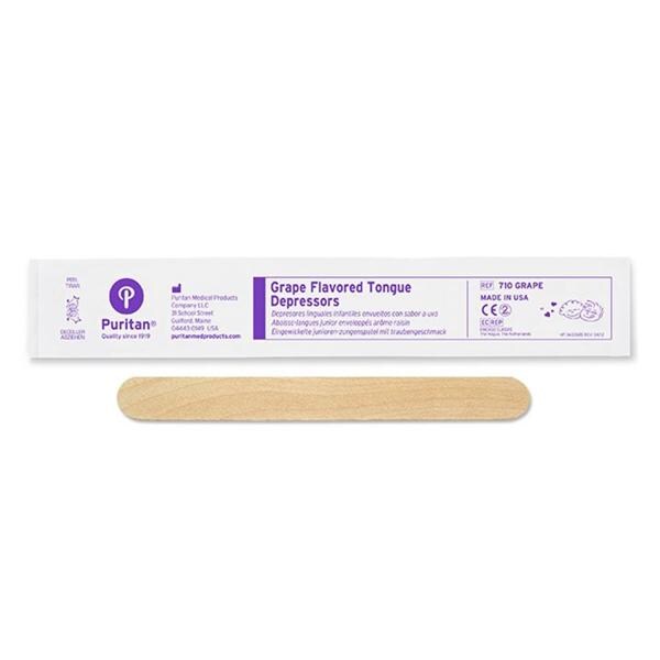 Puritan Medical Products Tongue Depressor Wood Non Sterile Junior 50/Bx - 710 GRAPE