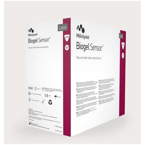 Molnlycke Healthcare Gloves Surgical Biogel Sensor Powder-Free Latex 6 Sterile Straw 50Pr/Bx, 4 BX/CA - 30660