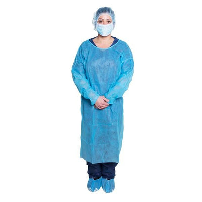 Dukal Corporation Gown Isolation Disposable Spunbonded Polypropylene Size Unisize Blue 50/Ca - 301BL
