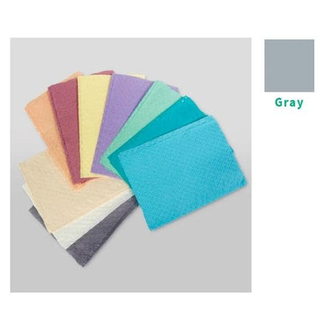 Tidi Products LLC Bib Towel TIDI Ultimate Waffle 13 in x 18 in Grey 3 Ply Tissue / Poly 500/Ca - 917405