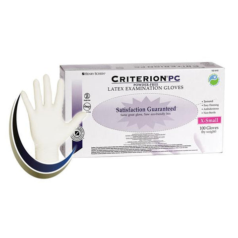 Henry Schein Inc. Gloves Exam Criterion PC Powder-Free Latex X-Small 100/Bx, 10 BX/CA - 1025418