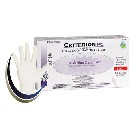Henry Schein Inc. Gloves Exam Criterion PC Powder-Free Latex Small 100/Bx, 10 BX/CA - 1025419