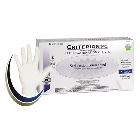 Henry Schein Inc. Gloves Exam Criterion PC Powder-Free Latex X-Large 90/Bx, 10 BX/CA - 1025422