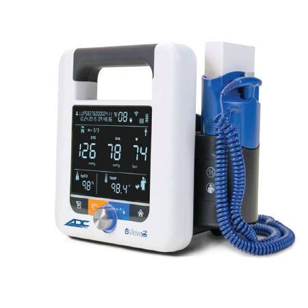 ADC American Diagnostic Corp Adview Blood Pressure Base Unit Blood Pressure, Temperature Lithium-ion Battery, Input 100 to 240 VAC @ 1.5 A max, 50 to 60 Hz, Output +9 VDC @ 5 A