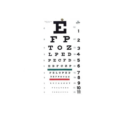 Graham Chart Vision Testing 20' Testing Distance 22x11" Eachch - Field/Everest &Jennings - 1240
