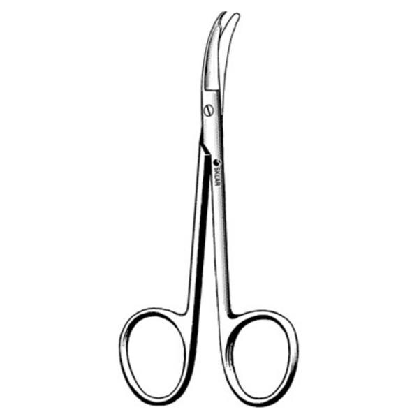 Sklar Instruments Scissors Suture Shortbent 3-1/2" Blunt/Blunt Smooth Curved Stainless Steel Each - 22-2935