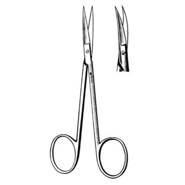 Sklar Instruments Scissors Iris 3-1/2" Sharp/Sharp Smooth Curved Stainless Steel Each - 47-1235