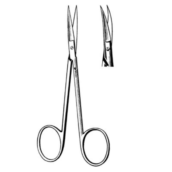 Sklar Instruments Scissors Iris 4-1/2" Sharp/Sharp Smooth Curved Stainless Steel Each - 47-1248