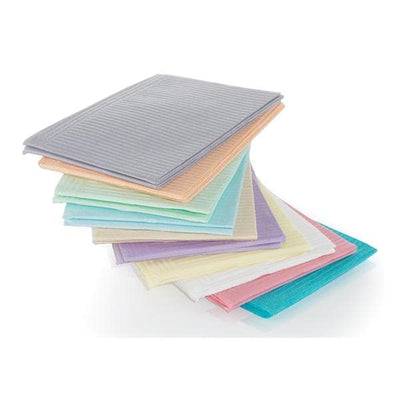 Medicom Bib Dental SafeBasics 6.5 in x 4.5 in White 2 Ply Tissue / Poly 500/Ca - 8283