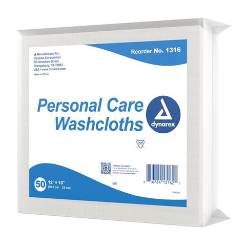 Dynarex Corporation Washcloth Dry Airlaid Cellulose Material 12 in x 13 in 800/Ca - 1316