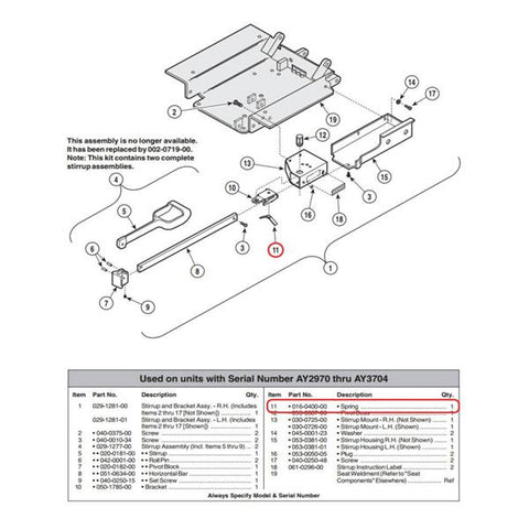 Midmark Corporation Clip Spring For AY2970-AY3704 Table Each - 016-0400-00