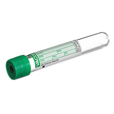 Greiner Vacuette Tube Venous Blood Collection Vacuette 9mL 16x100mm Plstc Sod Hep Grn/Grn 1200/ca - 455051