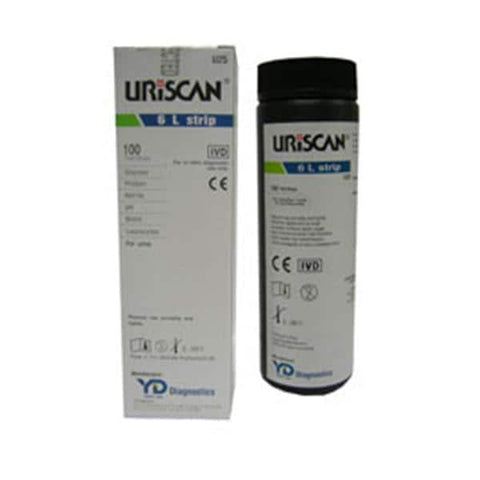 Biosys Laboratories Uriscan 6L Urinalysis Test Strip 100 Count 10Bt/Ca - U25