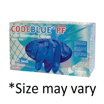 Cypress Medical Products Gloves Exam Code Blue Powder-Free Latex 12 in Large Non-Sterile Blue 10/Ca - 23-36