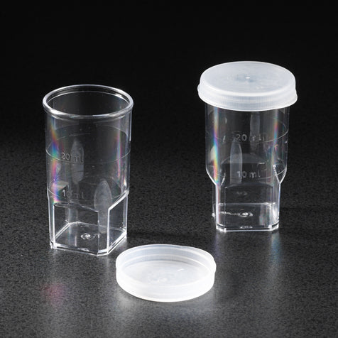 Globe Scientific Blood Cell Counting Vial with Attached Snap Cap, Graduated to 20mL, 250 of Bag, 4 Bags of Unit - GS-107047