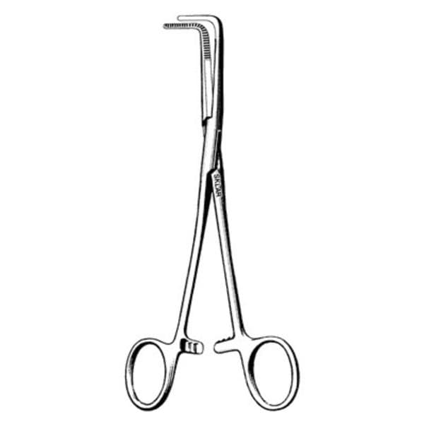 Sklar Instruments Forcep Hemostatic 7-1/4" Longitudinal Serrated Angled Right Stainless Steel Each - 17-1772