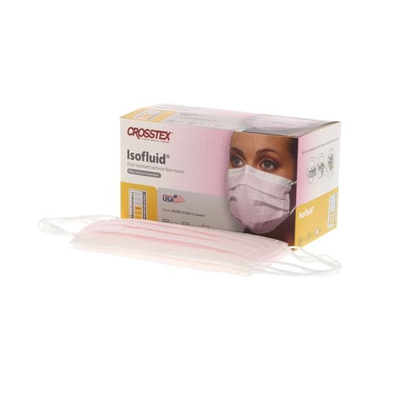 Crosstex International Mask Isofluid ASTM Level 1 Pink 50/Bx, 40 BX/CA - GCIPK