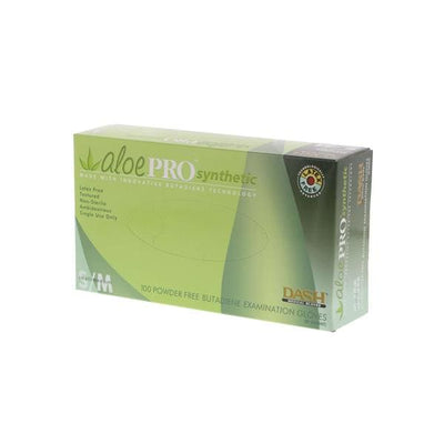 Dash Medical Gloves Inc Gloves Exam AloePRO Powder-Free Synthetic Latex-Free 9.8 in Sm/Md Green 100/Bx - APS100SM