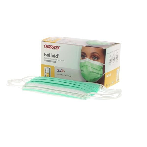 Crosstex International Mask Isofluid ASTM Level 1 Green 50/Bx, 40 BX/CA - GCIGR