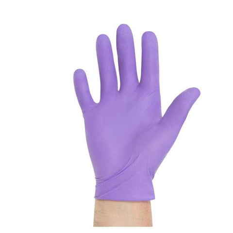 O & M Halyard Gloves Exam KC5 Purple Nitrile PF Nitrile LF 9.5 in Sm Strl Purple 50pr/bx, 4 BX/CA - 55091