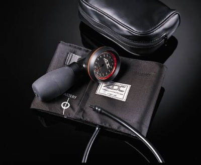 ADC American Diagnostic Corp Diagnostix 703 Series Aneroid Sphygmomanometer Palm Style Hand Held 1-Tube Adult, Large Adult Size Arm