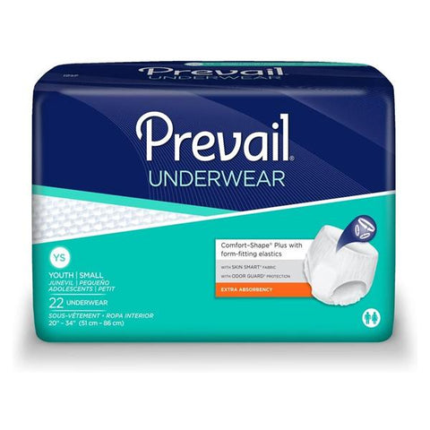 First Quality Products Underwear Prevail Child Unisex Youth Small 20-34" Extra Odor Guard 4x22/Ca - PV-511