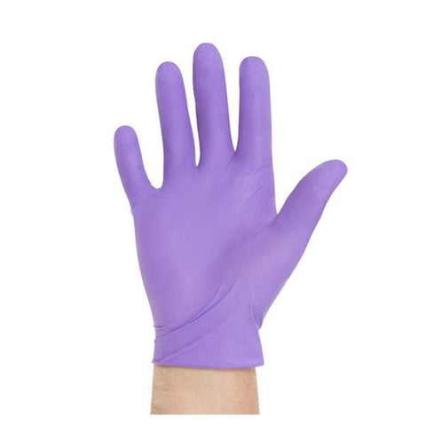 O & M Halyard Gloves Exam KC5 Purple Nitrile PF Nitrile LF 9.5 in Md Strl Purple 50pr/bx, 4 BX/CA - 55092