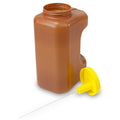 Globe Scientific 24 Hour Urine Collection Container, 3000mL (3 Liter), Affixed TransferTop Screwcap, Amber - GS-108010