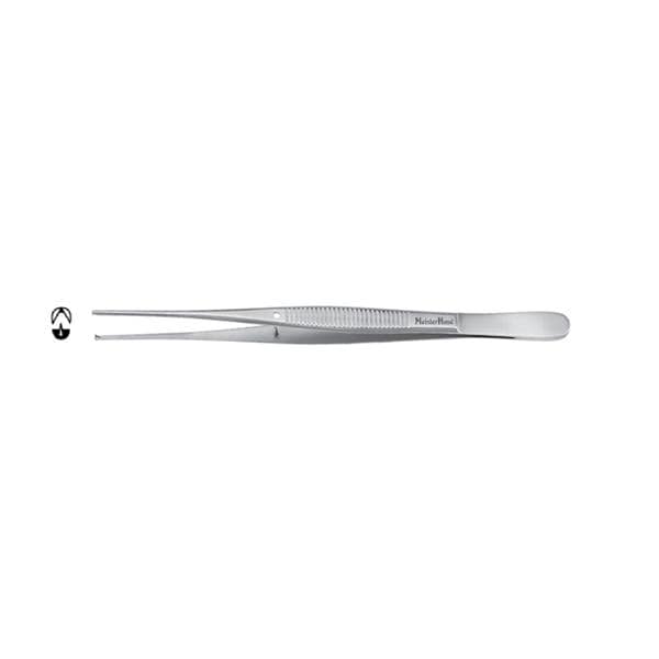 Miltex Forcep Tissue Semken Meister-Hand 5" Straight 1x2 Teeth Stainless Steel Each - Integra Miltex - MH6-106