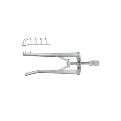 Miltex Retractor Alm Meister-Hand 2-3/4" 2-1/4" Spread 1/8" Deep Prong SS Each - Integra Miltex - MH11-12