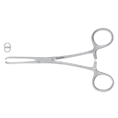 Miltex Forcep Tissue Allis Meister-Hand 5-1/2" 4mm Wd Jw Serrated Straight 4x5Tth SS Each - Integra Miltex - MH16-4