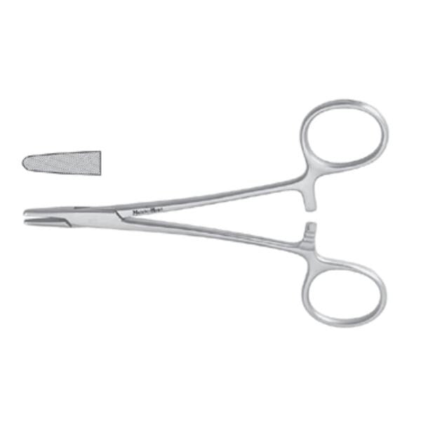 Miltex Holder Needle Brown Meister-Hand 5-1/4" Fine serration Convex Stainless Steel Each - Integra Miltex - MH8-22