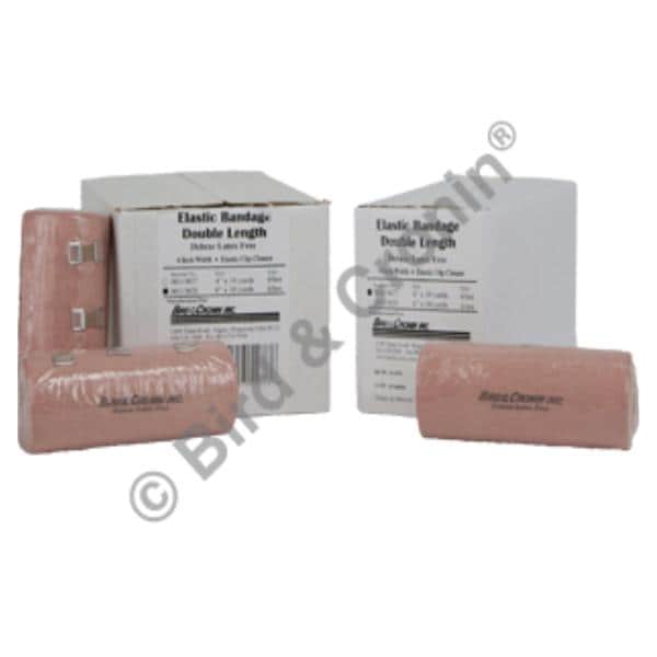 Bird & Cronin Bandage 4"x10yd Compression Elastic Double Length Clip Closure Tan LF 6/Bx - 8149027