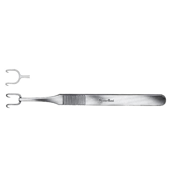 Miltex Hook Cottle Meister-Hand 5-1/2" 12mm Sharp/Wide Double Prongs Stainless Steel Each - Integra Miltex - MH21-144