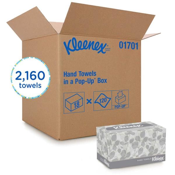 Kimberly Clark Professional Towel Hand Kleenex POP-UP Single Fold White 9 in x 10.5 in 2160/Ca - 1701