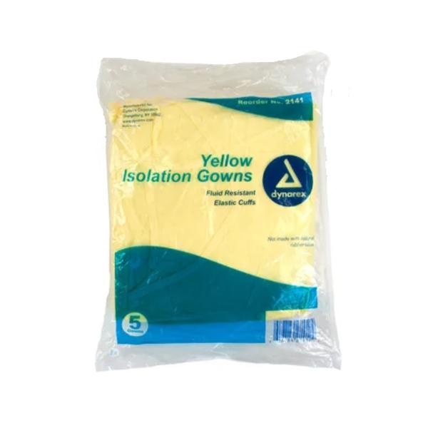 Dynarex Corporation Gown Isolation Disposable Yellow 50/Ca - 2141