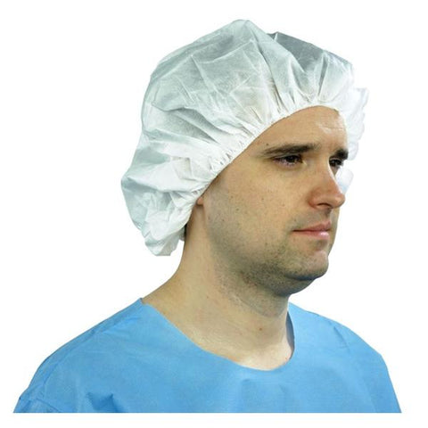 O & M Halyard Cap Bouffant 27 in Large Blue 300/Ca - 69088