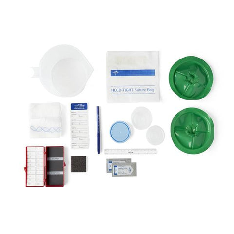 Medline Industries Inc Tray Set-Up Sure Set With Gauze/Bag Bedside Paper Latex 12/Ca - DYNJS0110