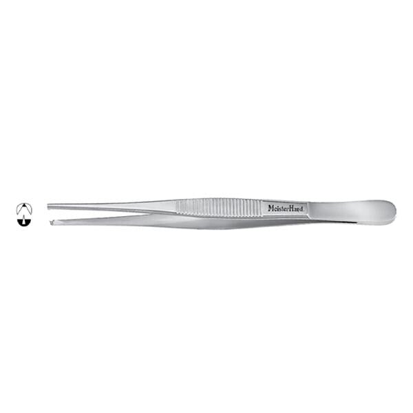 Miltex Forcep Tissue Meister-Hand 8" Straight 1x2 Teeth Stainless Steel Each - Integra Miltex - MH6-48