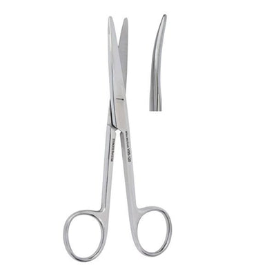 Miltex Scissors Dissecting Mayo Vantage 6-3/4" Blunt Smooth Curved Stainless Steel Each - Integra Miltex - V95-126