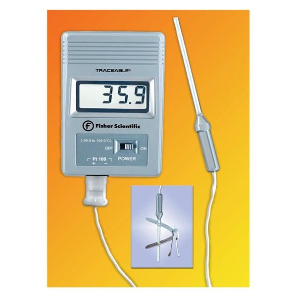 Fisher Scientific Co. Thrmtr Lb Traceable RTD Platinum -99.9-199.9C LCD Dgtl 12.7cm 4.25x2.75x0.75" Each - 15-077-961