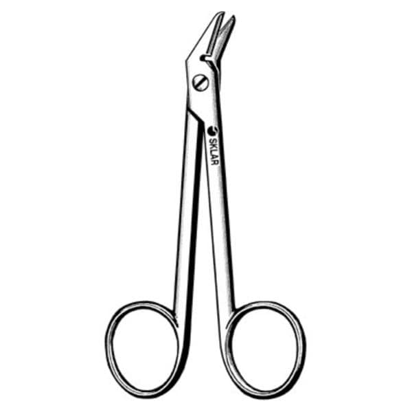 Sklar Instruments Scissors Suture Wire Cutting 4-3/4" Blunt/Blunt Serrated Angled SS Each - 24-2342