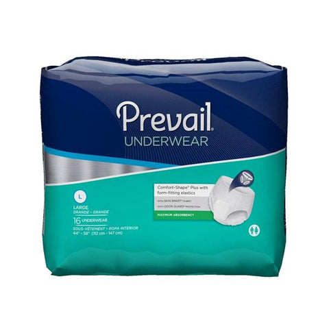 First Quality Products Underwear Prevail Adult Unisex Large 44-58" Extra Odor Guard White 64/Ca - PVS-513