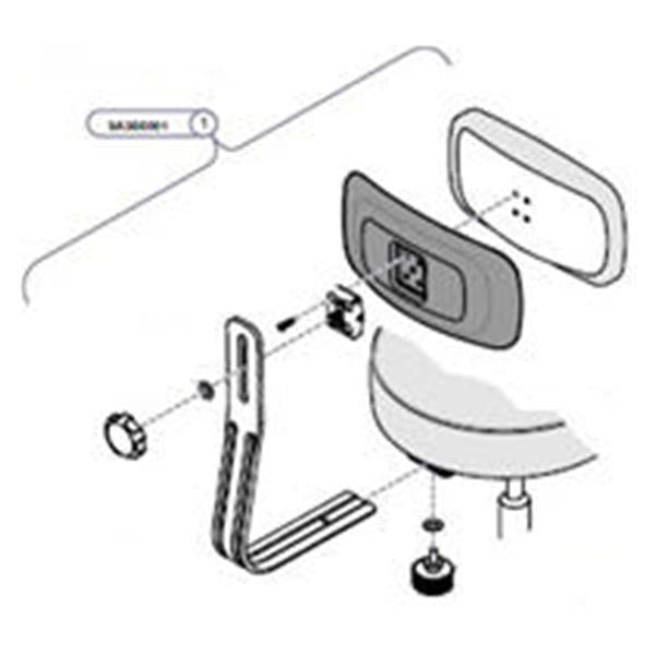 Midmark Corporation Kit Backrest For 270-276 Ritter Stool Shadow Gray Each - 9A366001-232