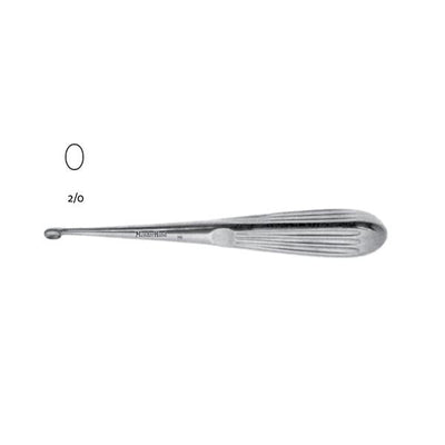 Miltex Curette Mastoid Spratt-Brun Meister-Hand 6-1/2" #2/0 Oval Cup Tip SS Each - Integra Miltex - MH19-706