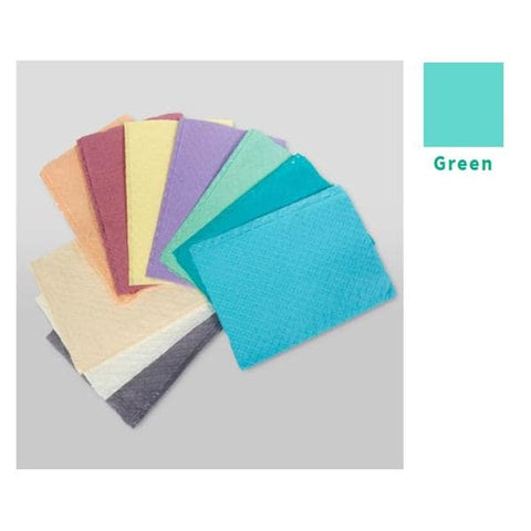 Tidi Products LLC Bib Towel TIDI Choice Diamond 13 in x 18 in Green 2 Ply Tissue / Poly 500/Ca - 919462