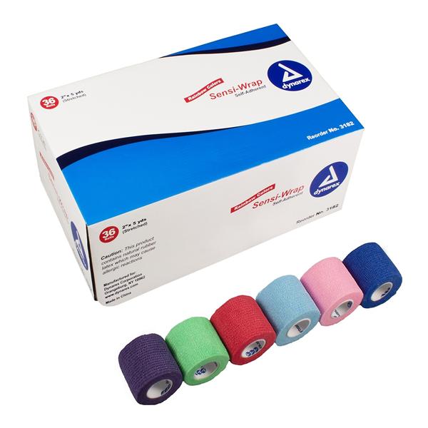 Dynarex Corporation Bandage Sensi-Wrap Elastic 2"x5yd Non-Sterile Rainbow 36/Ca - 3182