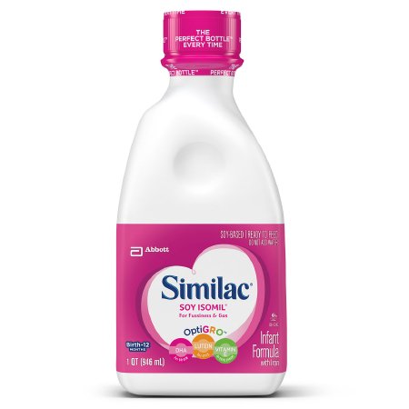 Abbott Nutrition Infant Formula Similac® Soy Isomil® for Fussiness and Gas 32 oz. Bottle Ready to Use
