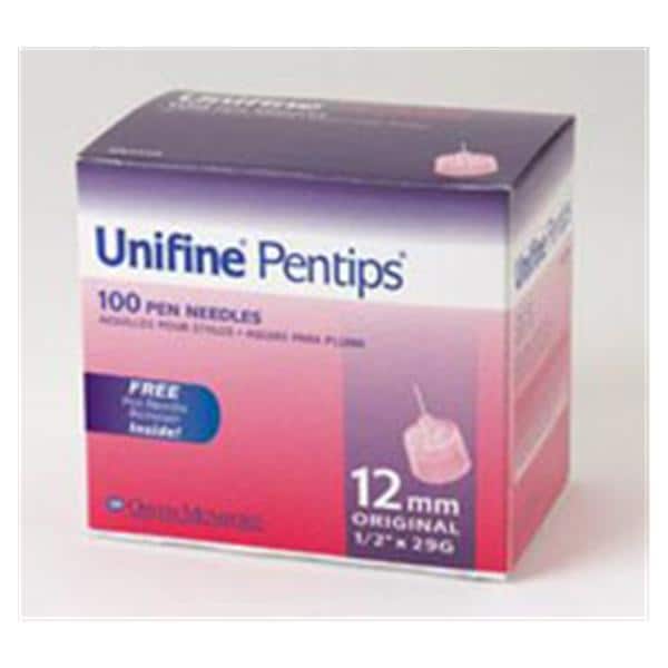 Owen Mumford Needle 29gx1/2" Unifine Pentip Insulin Pen 12mm Tip Conventional 100/Bx - AN3529
